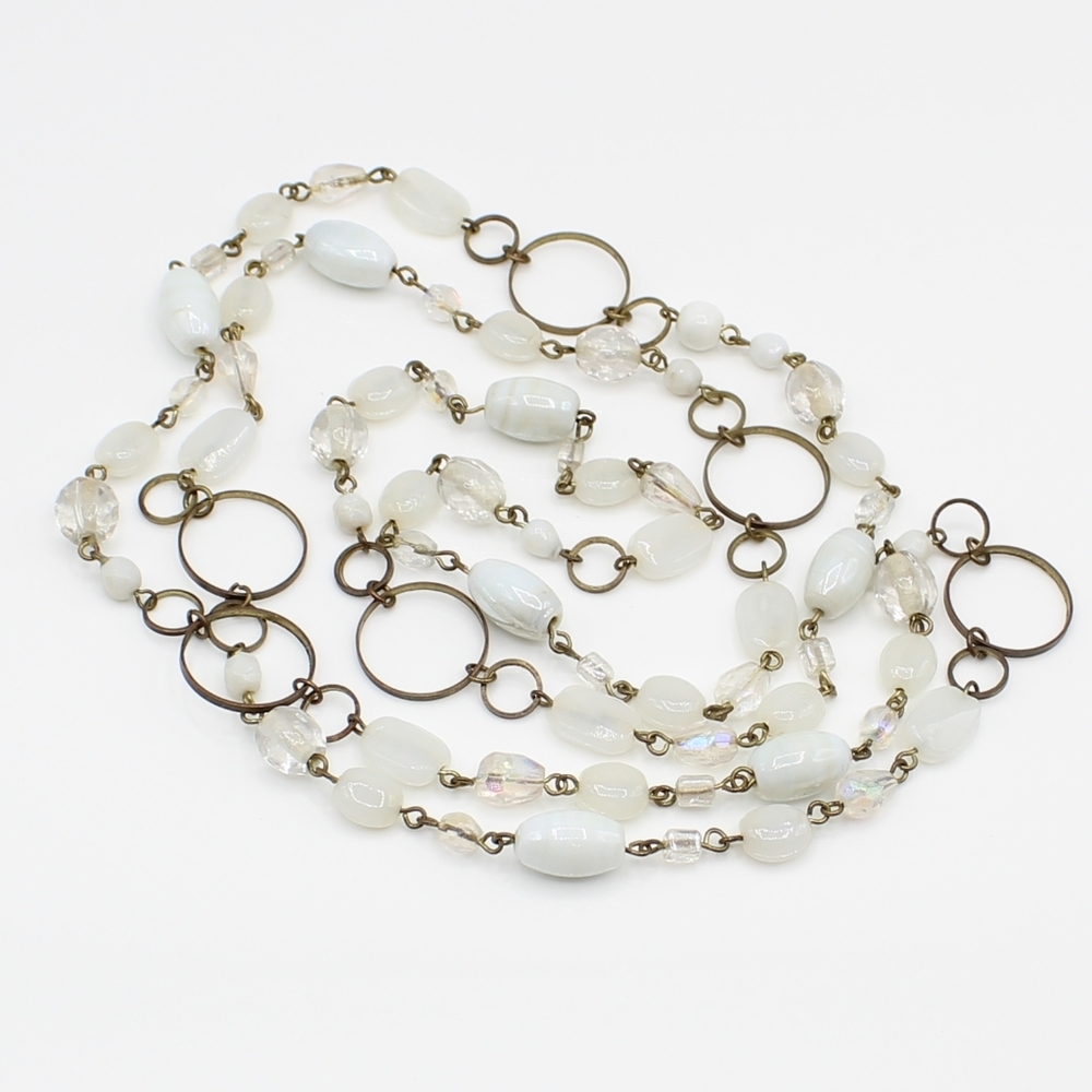 Vintage beads and rings necklace